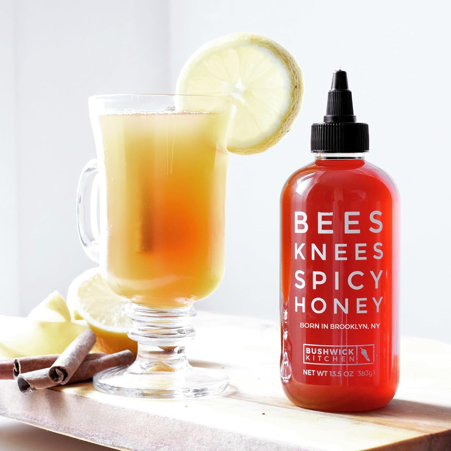 Bees Knees Spicy Hot Honey Bulk Bottle, Raw Honey for Tea, Sweet with a Kick, Infused with Habanero Peppers & Made in the USA, Pure & All Natural, Unfiltered & Gluten Free, 92oz
