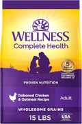 Wellness Complete Health Dry Dog Food, Wholesome Grains, Natural, Chicken & Oatmeal Recipe, (15-Pound Bag)