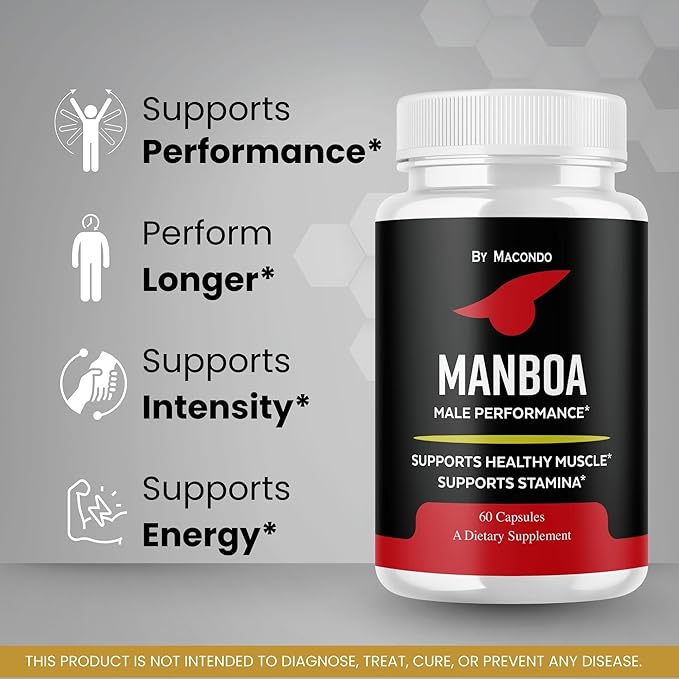 (3 Pack) Manboa Capsules Advanced Formula - Official Manboa Daily Premium Supplement Support Maximum Strength, All Natural for Overall Healths - 180 Capsules for 3 Months