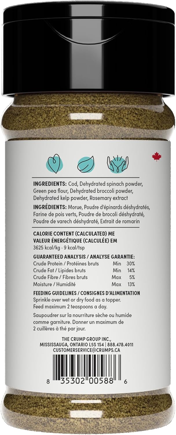 CRUMPS NATURALS Fish + Superfood Greens 3.88oz, Dog Treats, Sprinkles, Topper