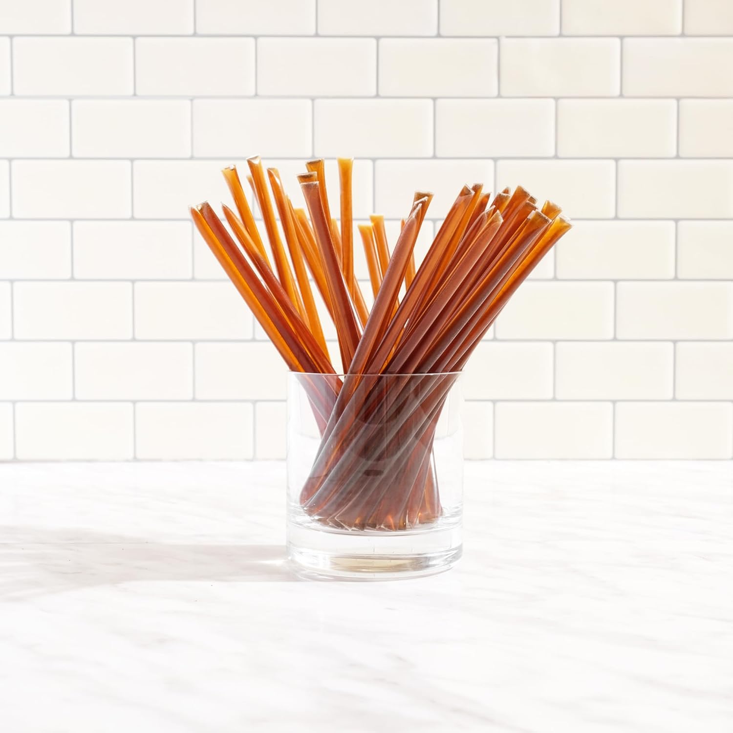 Bees Knees Meyer Lemon Raw Honey Sticks, 50 Count of Raw Honey Sticks for Tea, Made in the USA, Sweet with a Citrus Kick, Pure & All Natural, Unfiltered & Gluten Free, 50 Straws