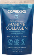 CORREXIKO Marine Collagen Powder Supplement Unflavored - 10,000mg Double Hydrolyzed Collagen Peptides per Serving - Formulated for Maximum Absorption - Hair, Skin & Nails - 5oz, 14 Servings