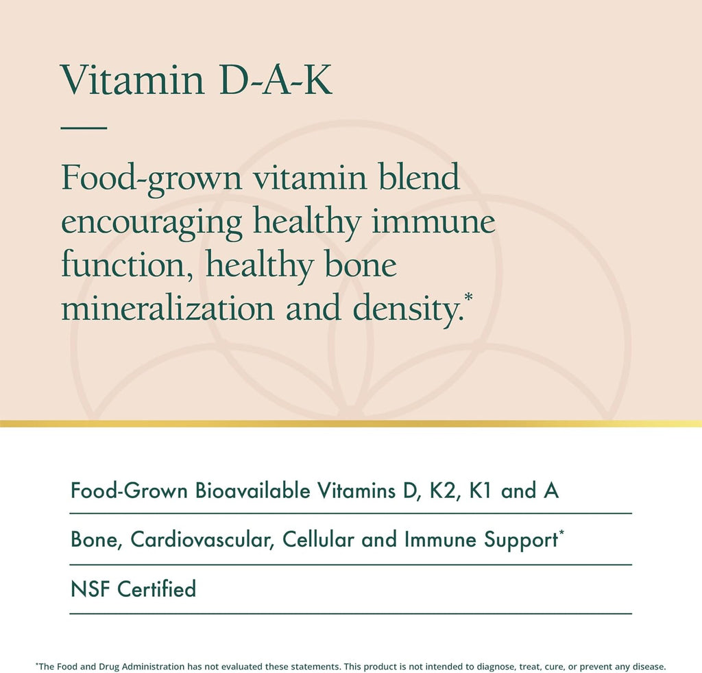 Natura Health Products Vitamin D-A-K Supplement - Supports Healthy Bone, Heart and Vision Function, Featuring Vitamins D3 5000 IU, A 1000 IU, K2 50 mcg, K1 550 mcg, Bioavailable (60 Capsules)