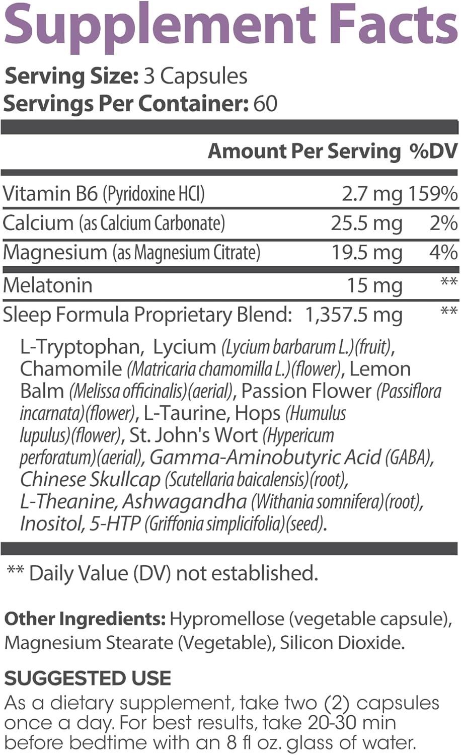 Lumen Naturals - Natural Sleep for Adults – Herbal Supplement with Melatonin, Valerian Root, Magnesium - Deep Sleep Support to Promote Calm Deep Sleeping for Better Rest (180 Count)