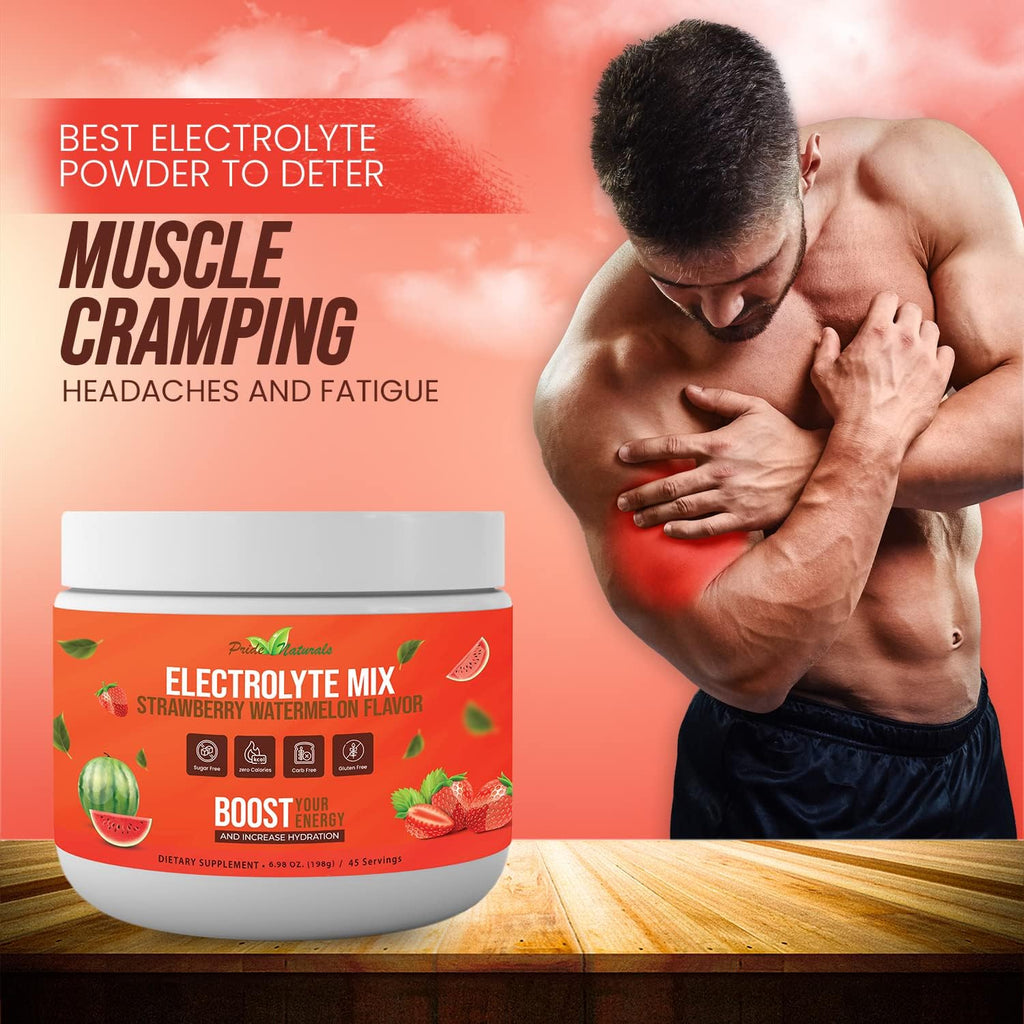 Electrolyte Powder - Refreshing Workout Recovery Electrolytes, Sugar Free, Gluten Free & Vegan, Pure Keto & Paleo Hydration Beverage, Immune Boosting Vitamins (198 Grams, Strawberry Watermelon)