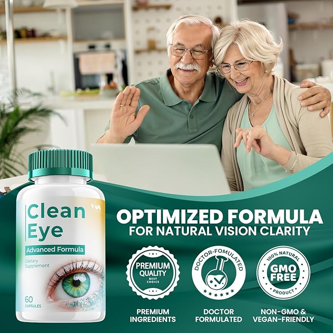 (2 Pack) Clean Eye Advanced Formula Pills, CleanEye Supplement, Overall Wellness, Maximum Strength (120 Capsules)
