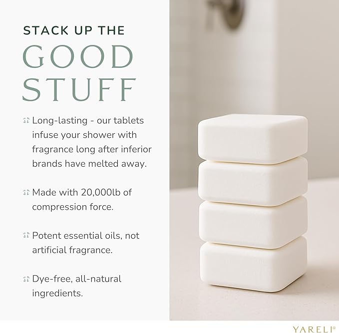 Yareli Shower Steamers for Sinus Relief, 12 Pack, for Men & Women - Aromatherapy and Self Care - Eucalyptus Mint