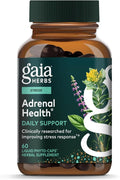Gaia Herbs Adrenal Health Daily Support - Herbal Supplement with Ashwagandha, Holy Basil & Schisandra - Help Maintain Healthy Energy & Stress Levels* - 60 Vegan Liquid Phyto-Caps (30 Servings)