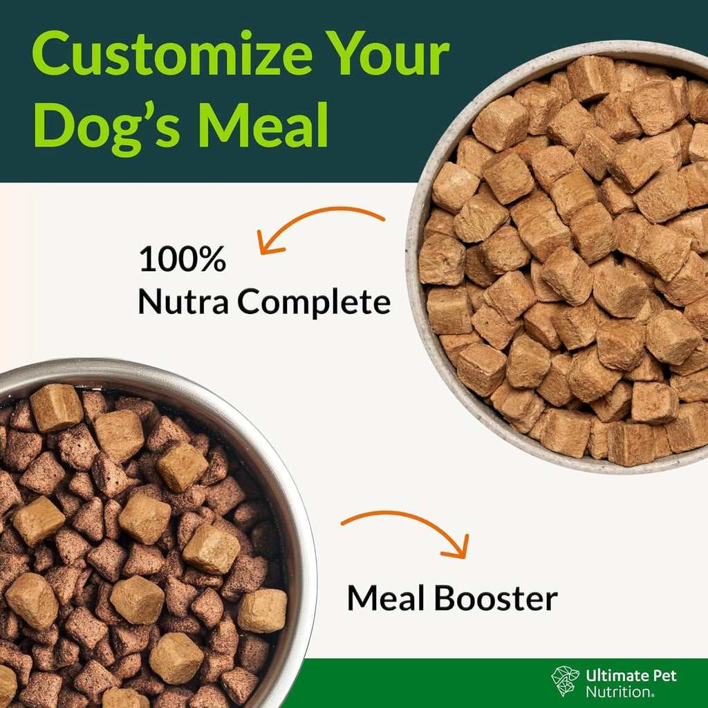 ULTIMATE PET NUTRITION Nutra Complete, 100% Freeze Dried Raw Veterinarian Formulated Dog Food with Antioxidants Prebiotics and Amino Acids (3 Pound (Pack of 4), Chicken)