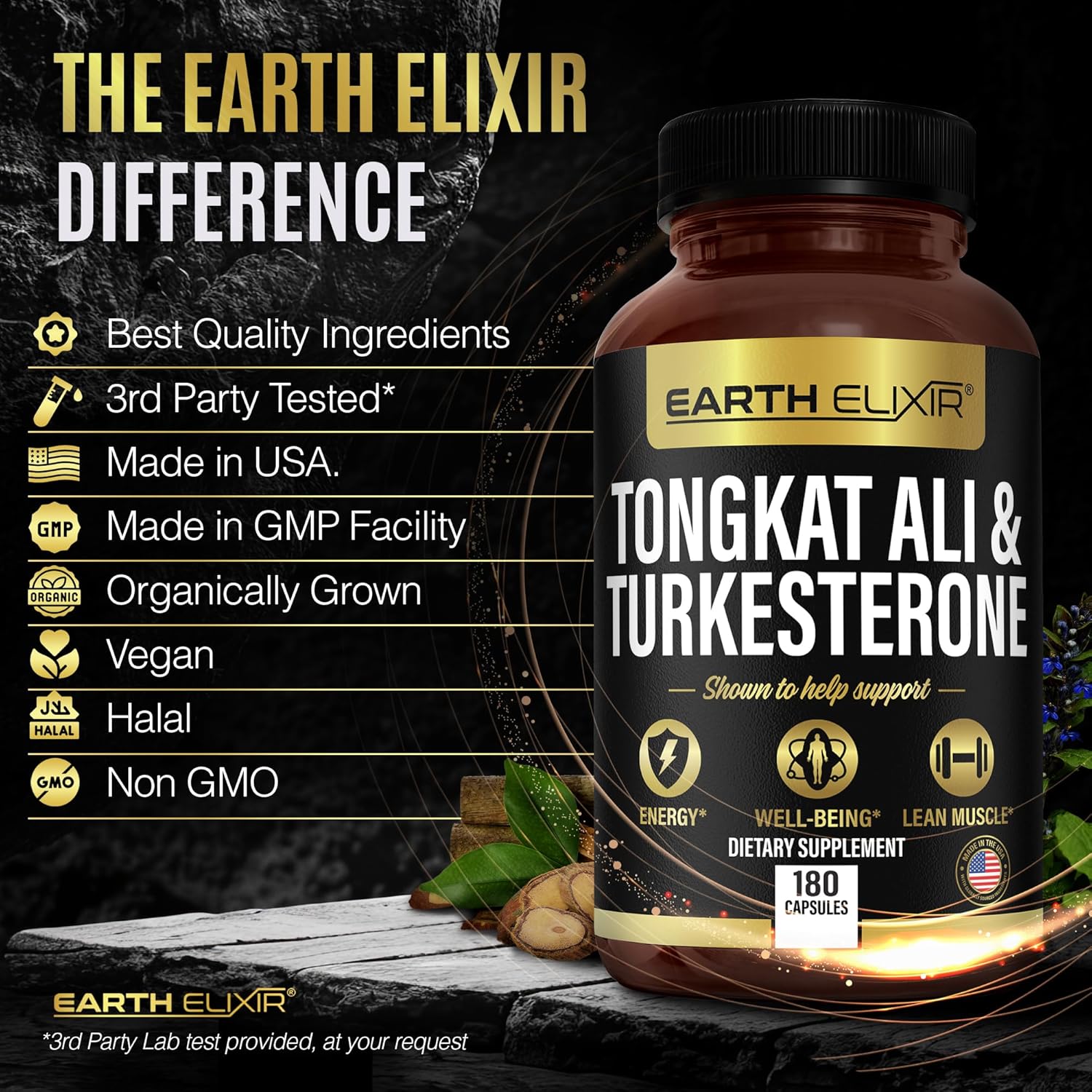 Turkesterone Tongkat Ali for Men and Women – 2-in-1 Natural Testosterone Support for Energy & Fitness - High Potency Turkesterone Supplement for Men with Tongkat Ali –– Pure Non-GMO Formula