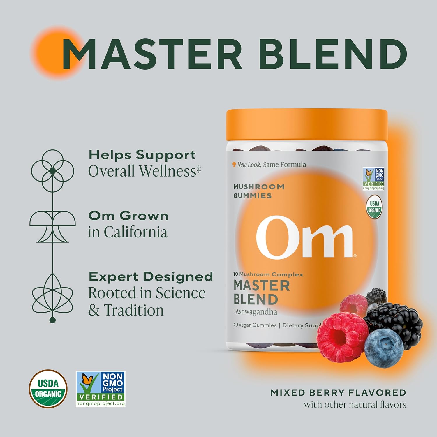 OM MUSHROOM SUPERFOOD Mushroom Gummies Variety Pack – Lion’s Mane Focus, Reishi Relax & Master Blend Multivitamin – Supports Brain, Mood, Immune & Overall Wellness – 3 Pack, 40 Count Each.