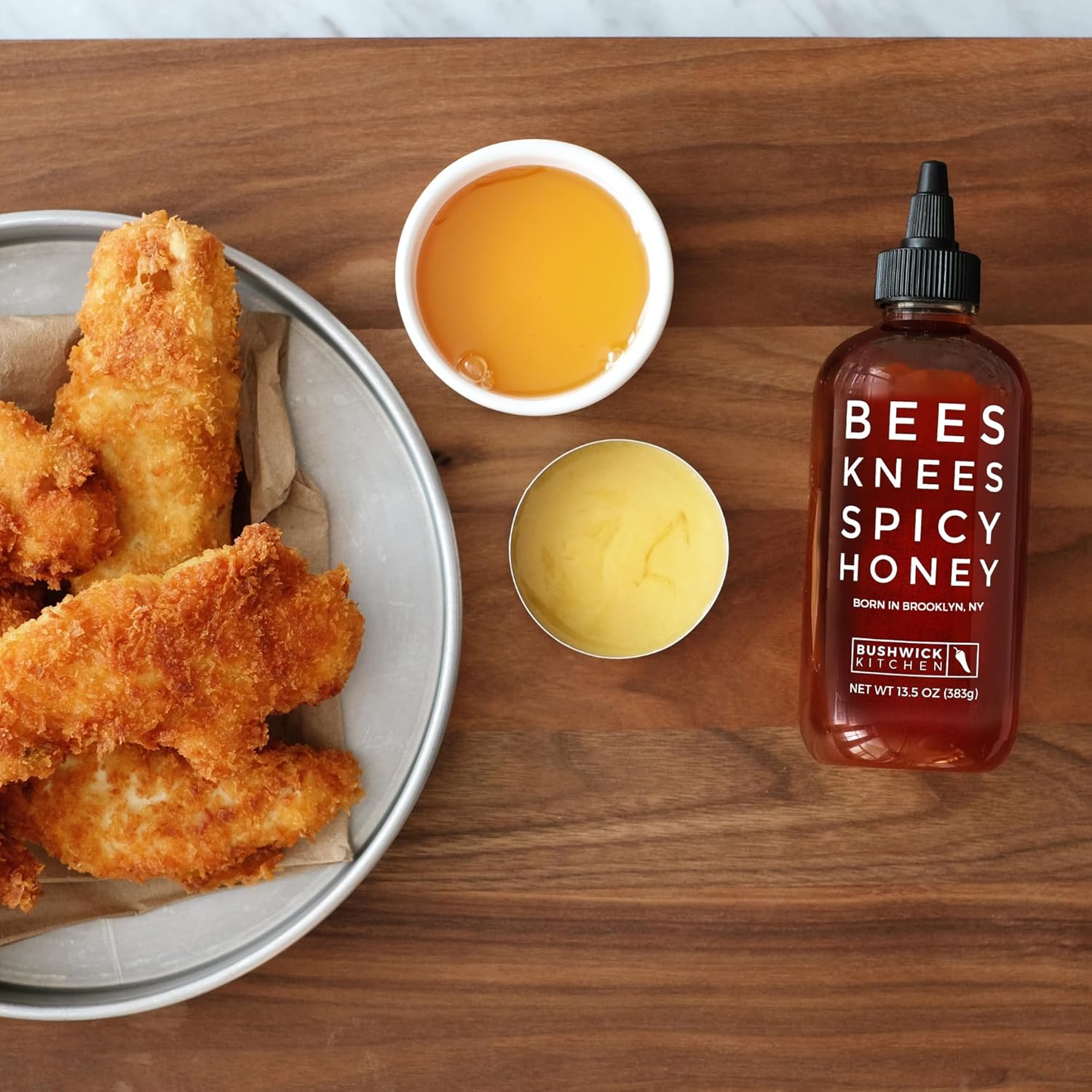 Bees Knees Spicy Hot Honey Bulk Bottle, Raw Honey for Tea, Sweet with a Kick, Infused with Habanero Peppers & Made in the USA, Pure & All Natural, Unfiltered & Gluten Free, 92oz