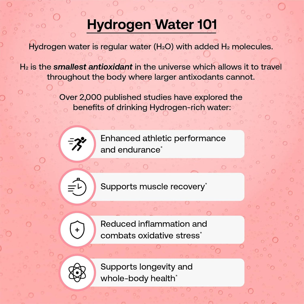 Hydrofy Hydrogen Water + Electrolytes Drink Mix | H2 Hydration Packets with Molecular Hydrogen, Sodium, Potassium, Magnesium, Calcium, and Minerals | No Sugar | Raspberry 25 Ct