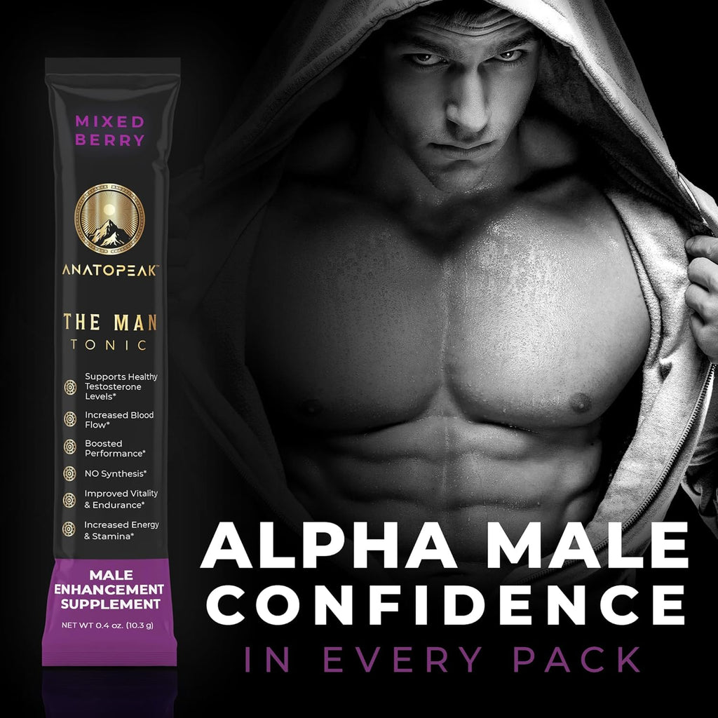 Male Enhancing Supplement Powder – Testosterone Supplement for Men with Tongkat Ali, Maca Root, Horny Goat Weed Powder, Beet Root & L-Citrulline – Nitric Oxide Booster (1 Stick Pack) - Berry