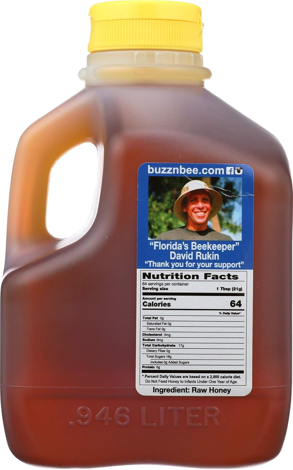 Buzzn Bee Raw Wildflower Honey - Unfiltered and Unpasteurized - 3 Pound