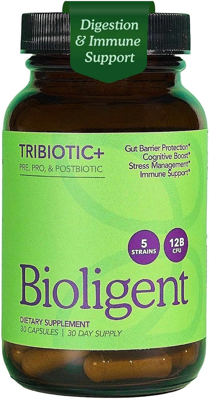 Tribiotic+ Prebiotic, Probiotic and Postbiotic Supplement for Women & Men, Gut Health, Immune Support, Bloating Relief, Daily Microbiome and Digestive Support, 30 Capsules, 30 Day Supply