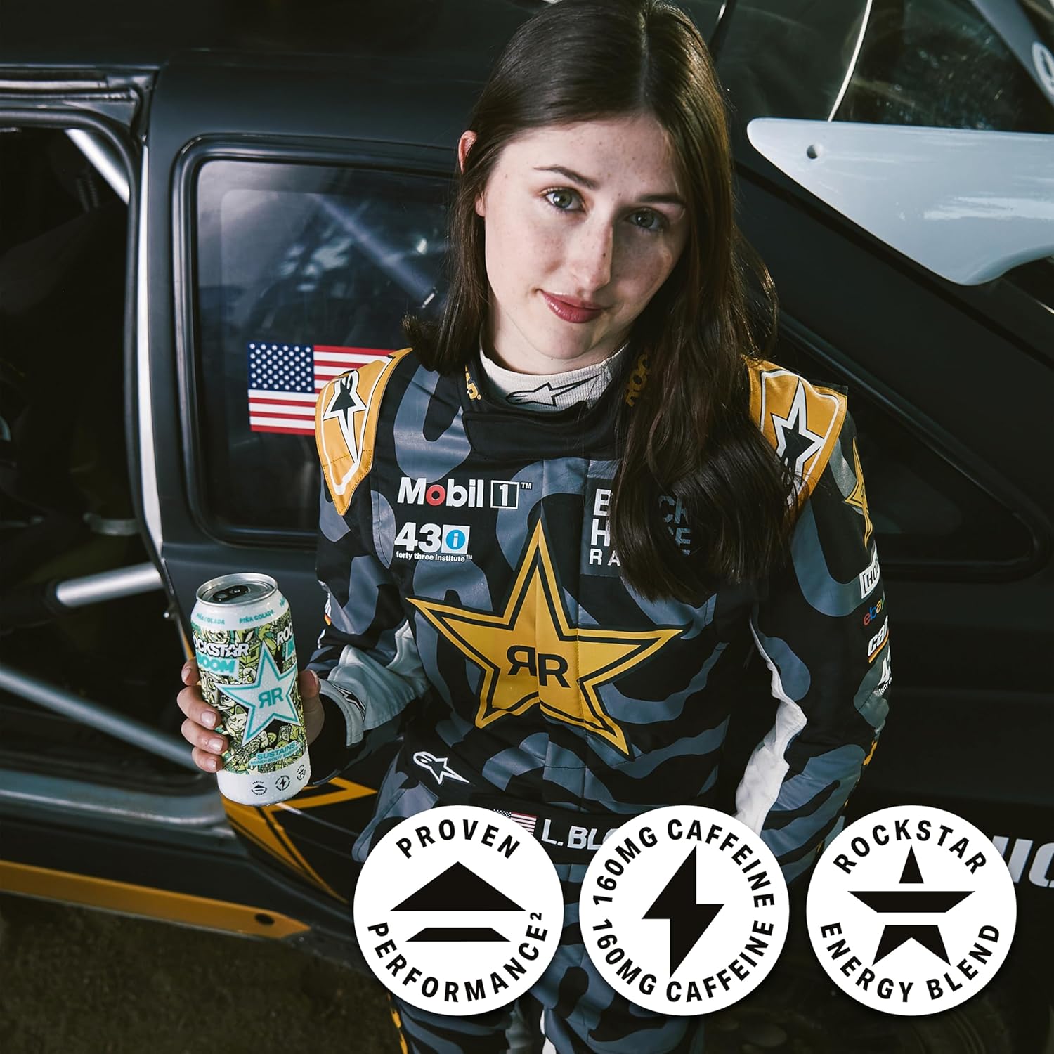 Rockstar Energy Drink Boom Whipped Orange, 16 Fl Oz (Pack of 12)