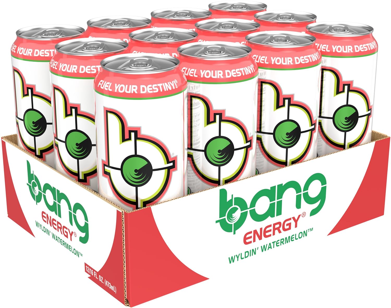 Bang Energy Wyldin’ Watermelon, Sugar-Free Energy Drink, 16-Ounce (Pack of 12)