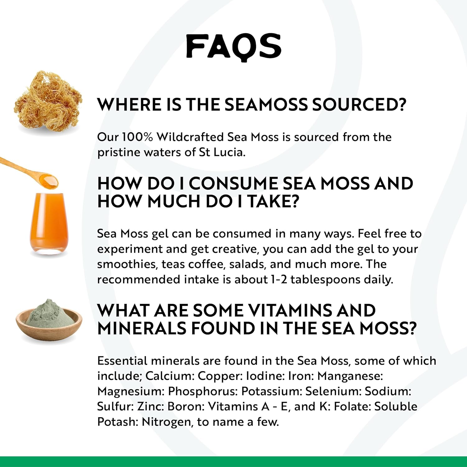 Herbal Vineyards Wildcrafted Irish Gold Sea Moss Gel 16 Oz - Organic Seamoss Gel Made with Dried Seaweed & Fresh Sea Vegetables, Natural & Plant-Based, Harvested in Pristine Waters, USA