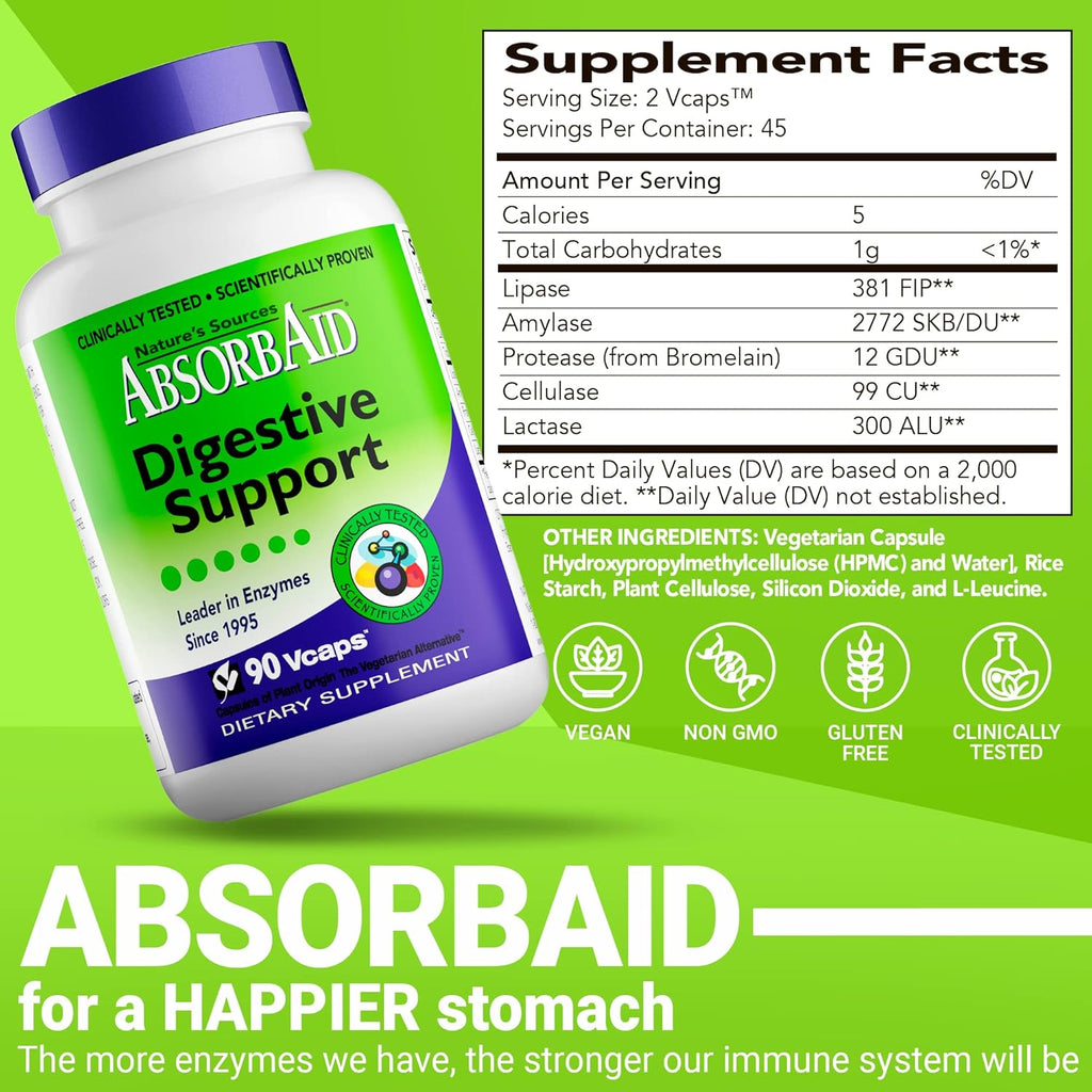 Nature's Sources AbsorbAid Digestive Support - 90 Vcaps