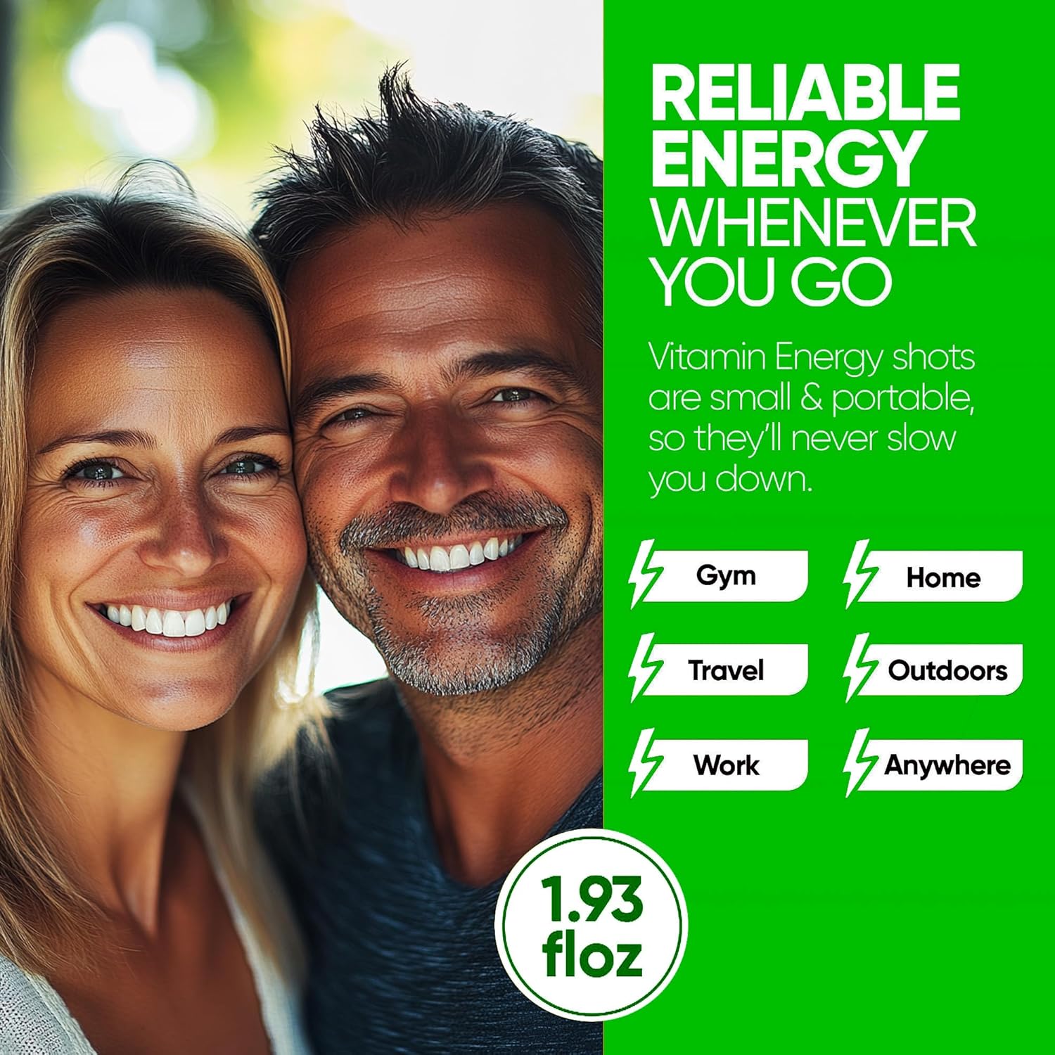 Vitamin Energy Focus+ Extra Strength Energy Shot Blue Raspberry 12 Pack, 260mg Natural Caffeine, B-Vitamins, CoQ10, Amino Acids, Focus, Productivity & Clarity, Zero Sugar, Gluten-Free, 1.93 fl oz