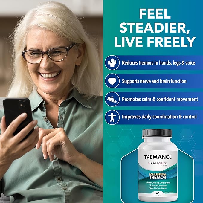 Tremanol Natural Aid Herbal Supplement – Includes Vitamin B2 & B12, Passionflower & Skullcap – 60 Caps (Pack of 3) – Made in USA