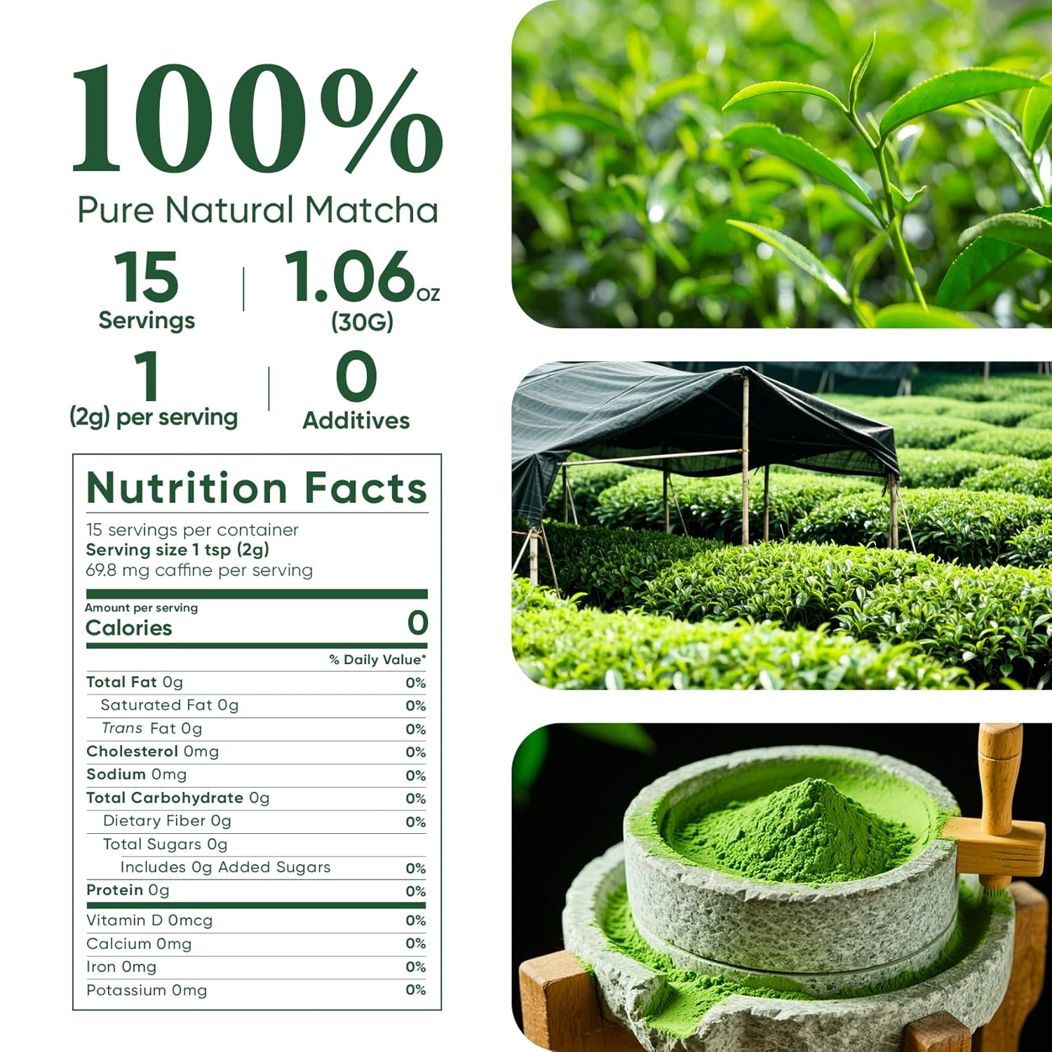 Venture Pal Ceremonial Grade Matcha Powder, Premium First Harvest Green Tea Powder – 100% Pure Matcha Tea, Vegan, Gluten-Free, Sugar-Free with No Additives (30g/1.06oz)