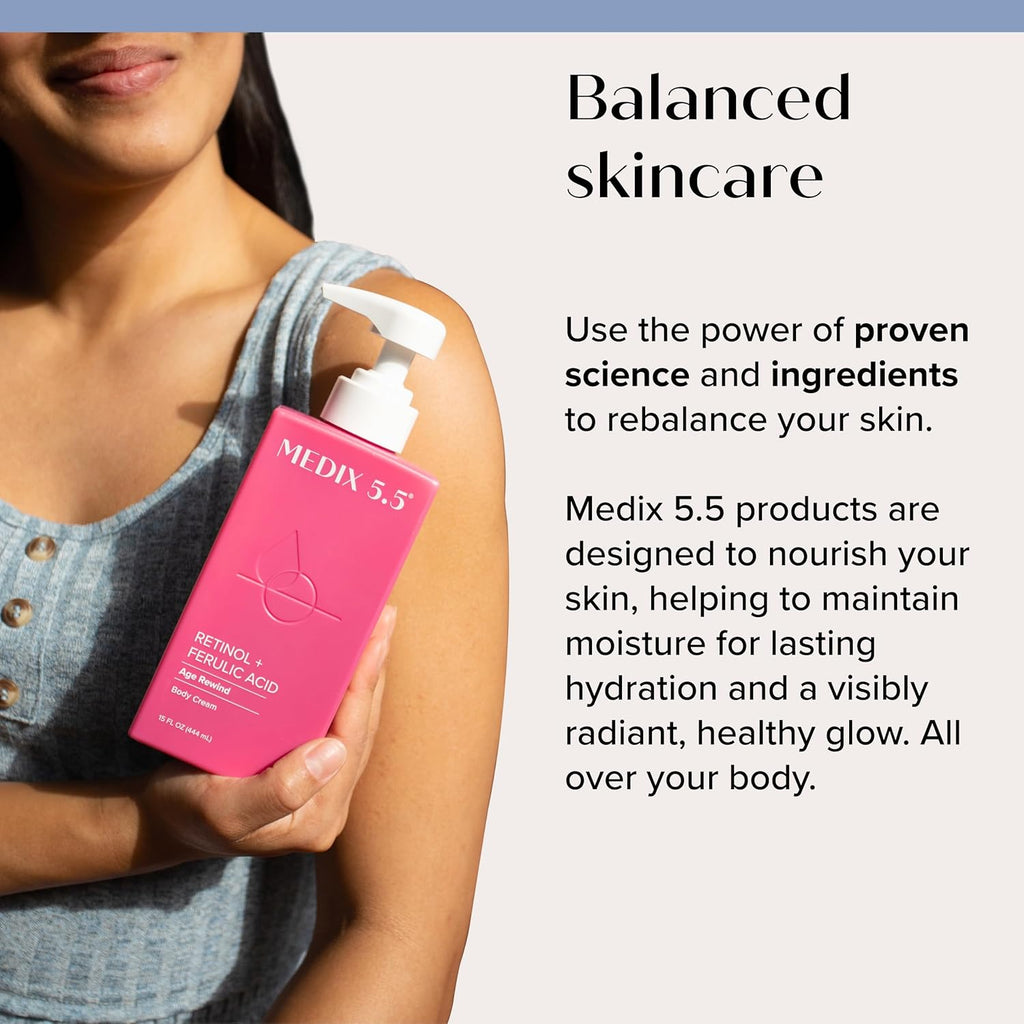 Medix 5.5 Retinol Body Lotion Firming Moisturizer | Crepey Skincare Treatment | Retinol Body Cream | Anti Aging Firming Cream For Women Targets Look Of Crepe Skin, Wrinkles, & Sagging Skin, 2-Pack