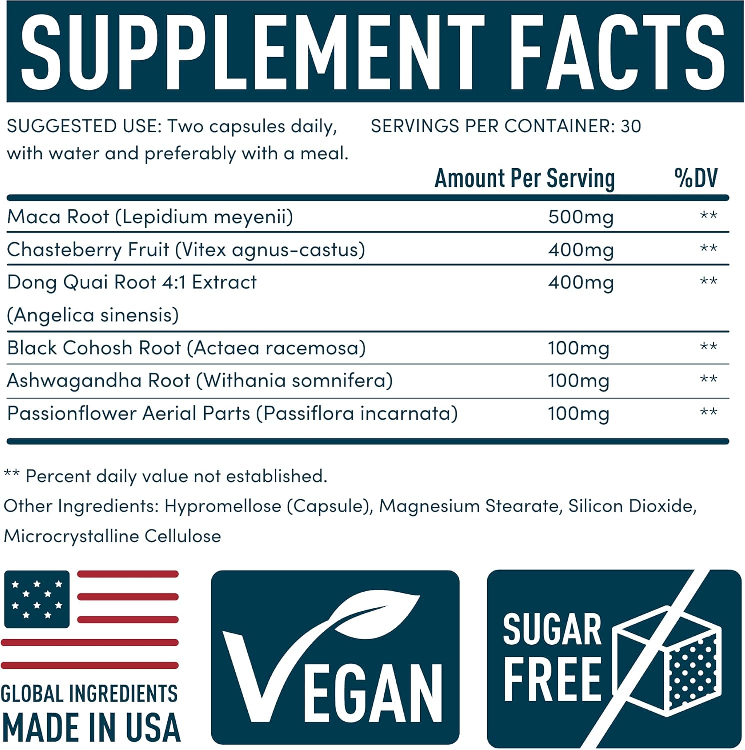 PMS Support Supplement for Women with Chasteberry, Maca Root, Ashwagandha - Period Relief, Bloating Relief for Women, Mood Support, Hormone Balance Herbal Supplements - 30 Day, 60 Vegan Capsules