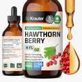 BIO KRAUTER® Hawthorne Berry Supplement - Pure Vegan Hawthorn Berry Liquid Drops 655 mg per Serving 4 Fl.Oz 56 Days of Supply - Used for Overall Support & Daily Wellness - Alcohol & Sugar Free