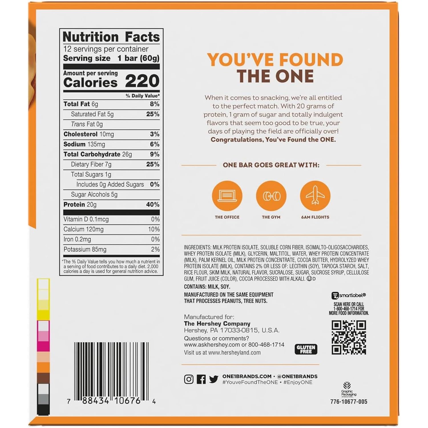 ONE Protein Bars, Maple Glazed Doughnut, Gluten Free with 20g Protein and 1g Sugar, Pantry Staples, 2.12 oz (12 Count)