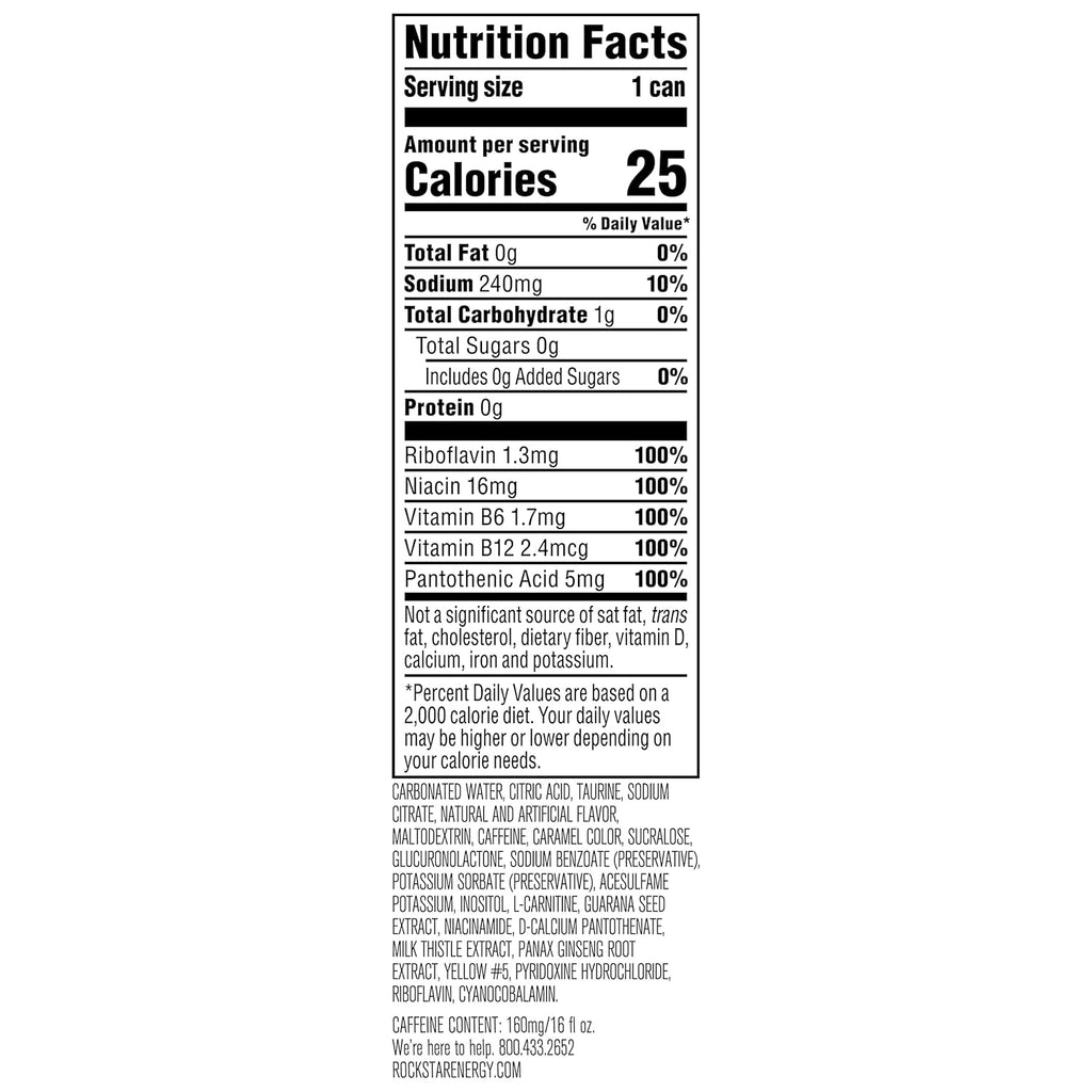 Rockstar Sugar Free Energy Drink, 16 Fl Oz Cans (Pack of 12) (Packaging May Vary)