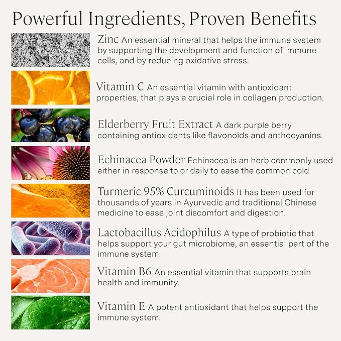 Stonehenge Health Dynamic Immunity Daily Supplement 10-in-1 Immune Boosters Zinc, Elderberry, Echinacea, Vitamin C & Probiotic L. Acidophilus – Supports Immune System & Respiratory Health, 60 Capsules