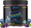 Zipvit Creatine Monohydrate Gummies (5g) – Pre-Workout Energy & Muscle Growth Support for Men & Women | Blueberry Electrolyte Gummies (135 Count)