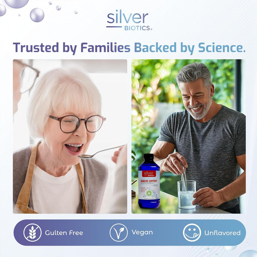Silver Biotics Multivalent SilverSol Technology Ag₄O₄ 10 PPM Immune Support | Bio-Hacking Immune Building Natural Support | 16 Fl Oz
