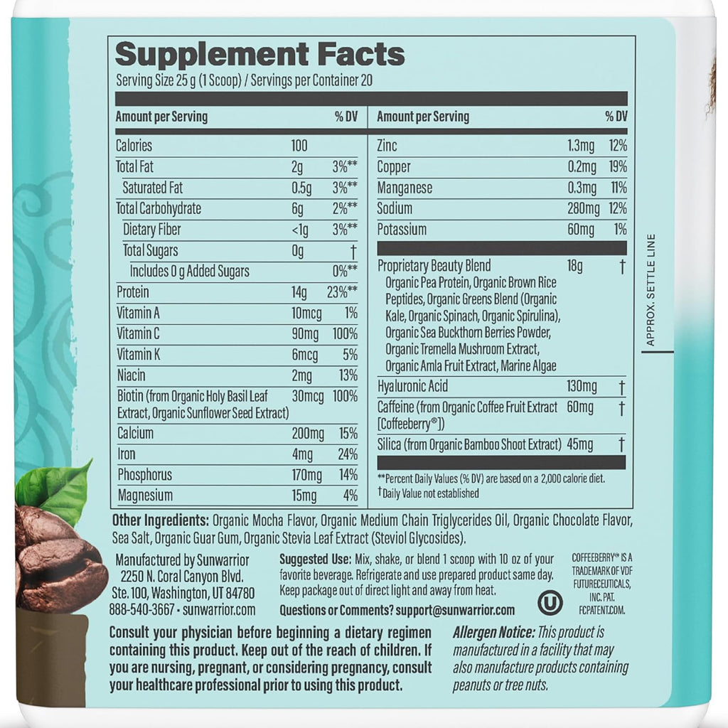 Vegan Collagen Protein Powder for Women Silica Plant Based Collagen Powder Coffee Flavor with Vegan Hair Skin and Nails Vitamins Non-GMO No Added Sugar Soy Dairy & Gluten Free (Coffee, 20 Servings)