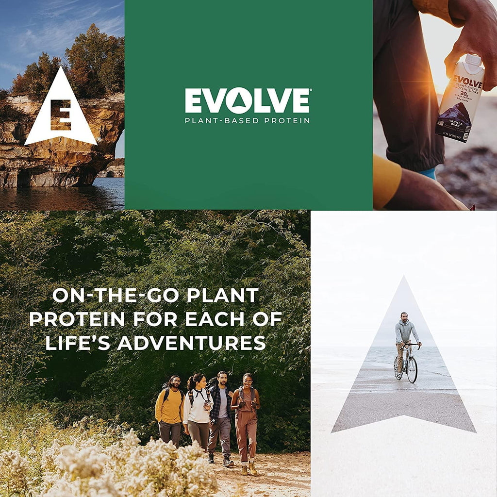 Evolve Plant Based Protein Shake, Café Mocha, 20g Vegan Protein, Dairy Free, No Artificial Sweeteners, Non-GMO, 10g Fiber, 11oz, (12 Pack) (Formula May Vary)