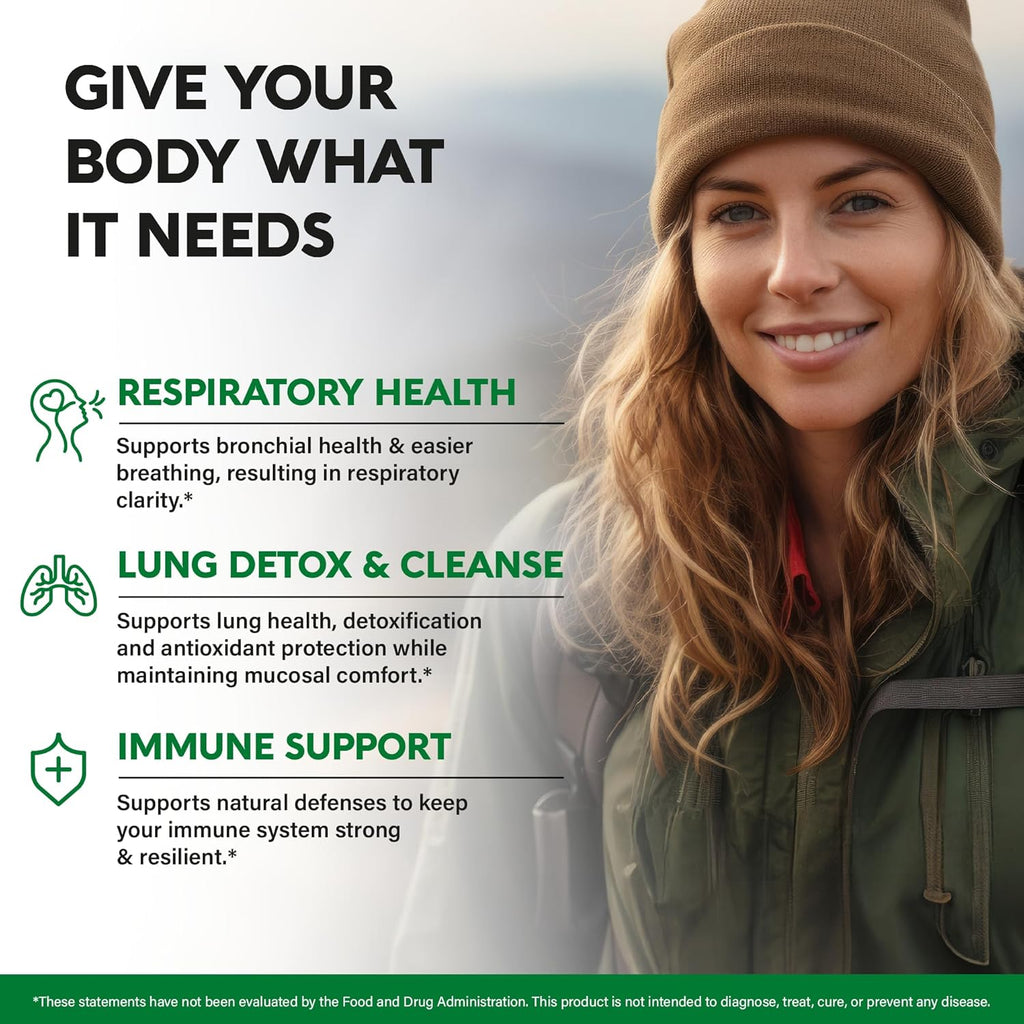 Mullein Leaf Extract for Lung Detox - Marshmallow Root | Echinacea | Oregano | Quercetin | NAC - 15-in-1 Lung Support & Cleanse for Smokers Supplement - Made in USA - As Drops, Tincture - 120 Capsules