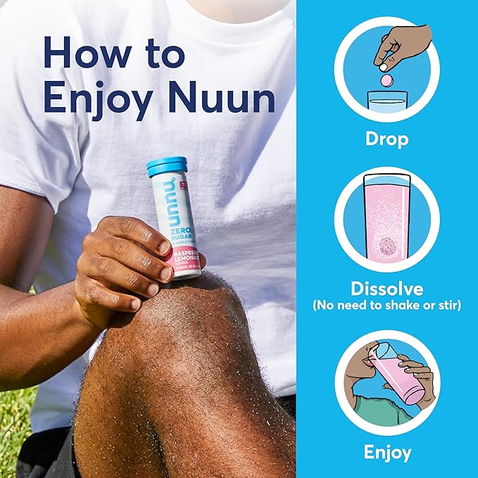Nuun Energy Electrolyte Tablets with Ginseng, Caffeine from Green Tea Extract, Vitamin B12, B6, B5, Magnesium & 4 Other Electrolytes, Gluten Free & Vegan, Mixed Flavors, 4 Pack (40 Servings Total)