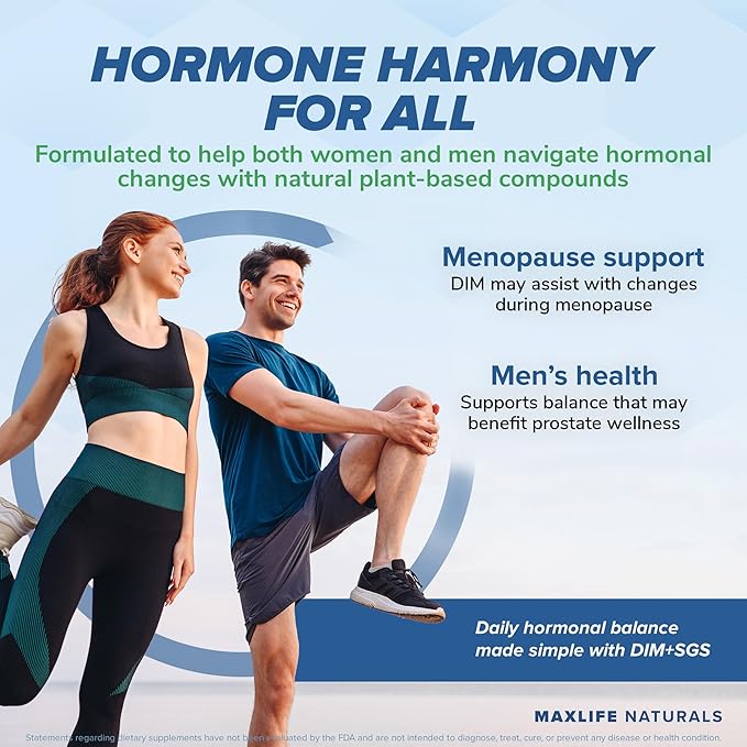 DIM+SGS with Detox Support – 120 Capsules Made In USA- Estrogen Support with DIM Bioperine, DIM Supplement for Women and Men, Estrogen Supplement For Women Menopause & Prostate Hormone Balance For Men