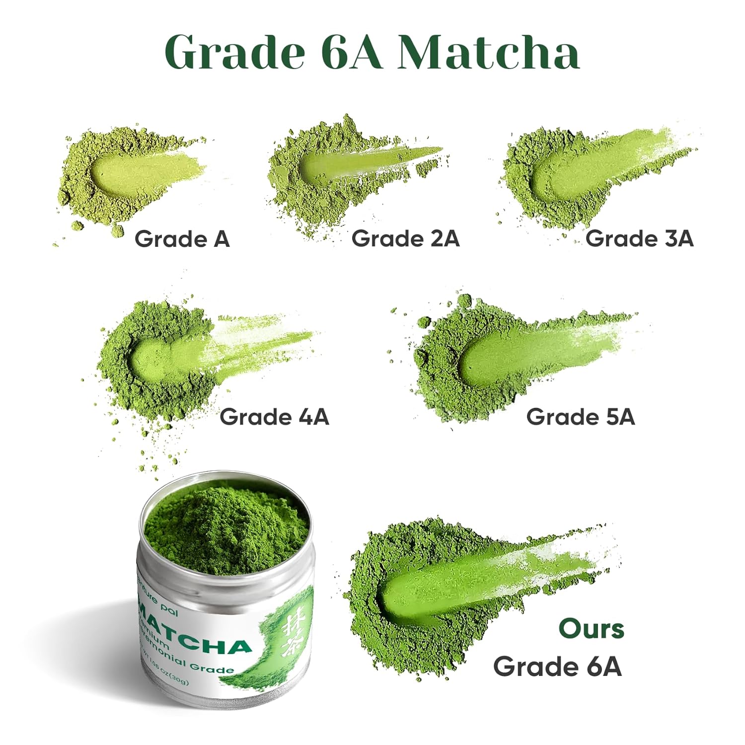 Venture Pal Ceremonial Grade Matcha Powder, Premium First Harvest Green Tea Powder – 100% Pure Matcha Tea, Vegan, Gluten-Free, Sugar-Free with No Additives (30g/1.06oz)