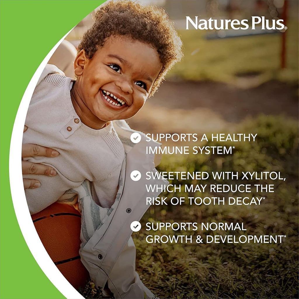 Natures Plus Animal Parade Gold Children's Multivitamin - Assorted Cherry, Orange & Grape Flavors - 60 Chewable Tablets, Pack of 2 - Vegetarian, Gluten Free - 60 Total Servings