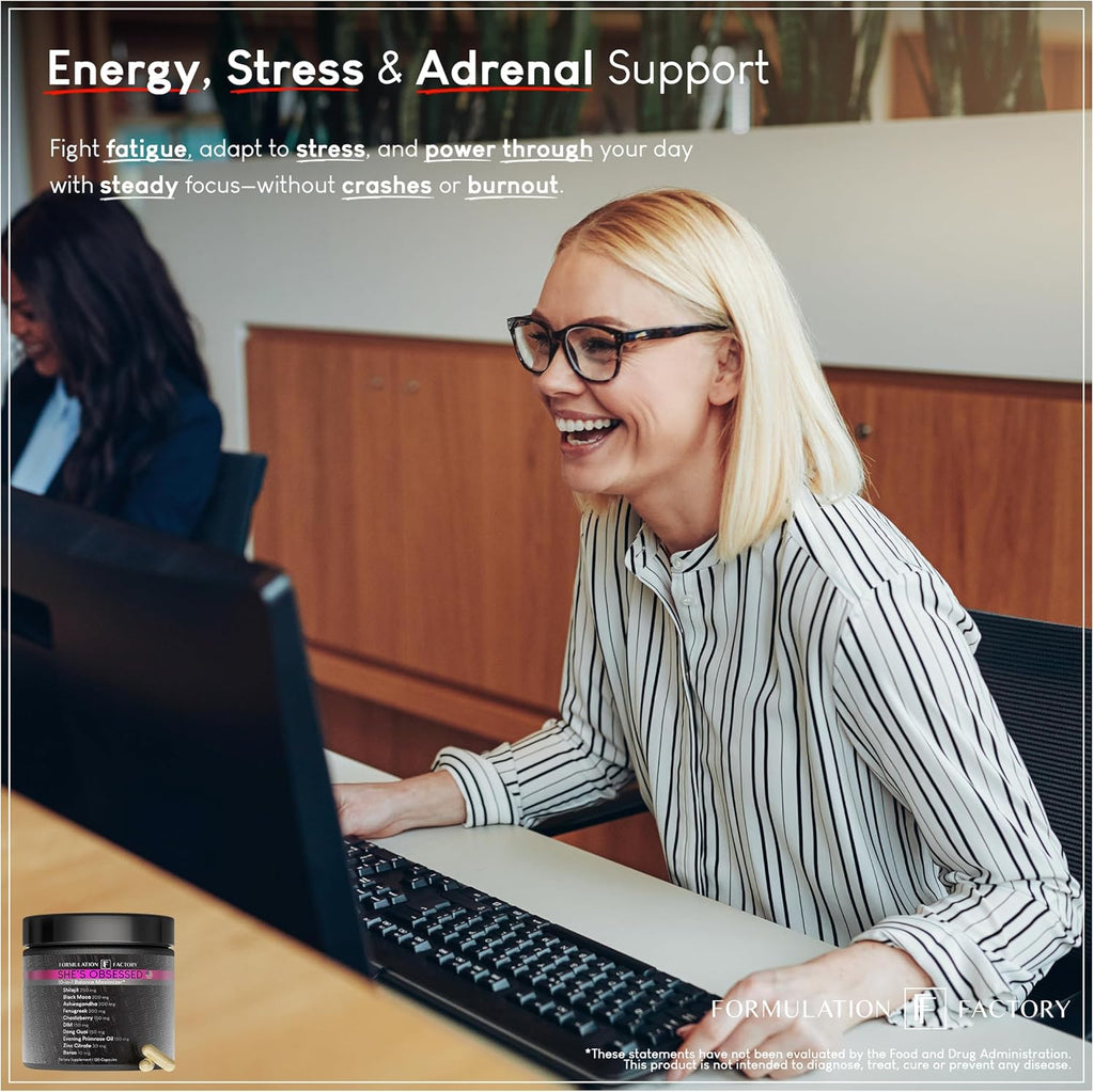 She's Obsessed: 10-in-1 Hormone Balance Maximizer with Shilajit, Maca, Ashwagandha, DIM, Dong Quai, Zinc & More for Vitality & Balance (120 Count (Pack of 3))