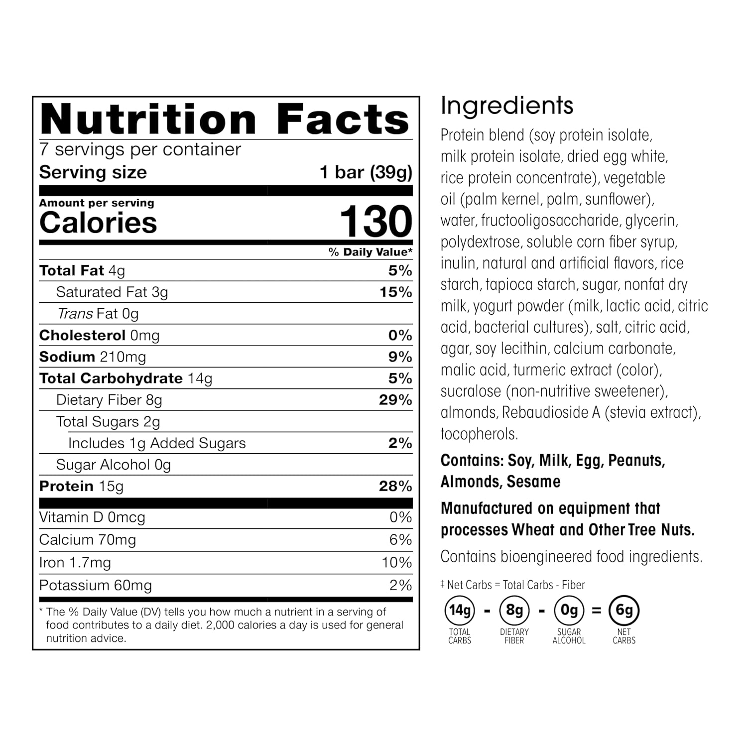 Wonderslim High Fiber Protein Bars, Fluffy Lemon Crisp | 15g Protein, 8g Fiber | Low Sugar, Low Carb | Healthy Indulgence | Satisfying, Supports Energy & On-the-Go Convenience, 7 Pack