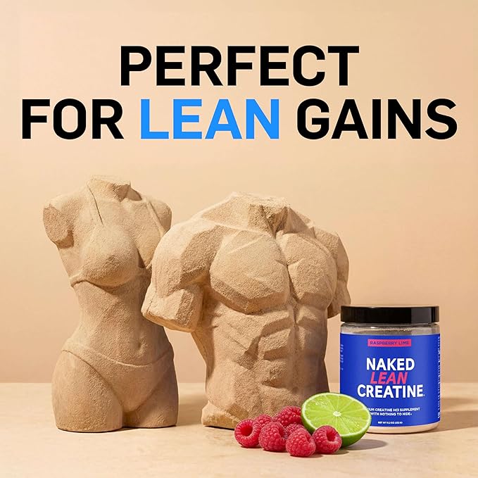 NAKED Lean Creatine HCI Powder - Raspberry Lime, Vegan, Non-GMO, Gluten-Free, No Fillers, Supports Muscle Growth & Strength - 68 Servings
