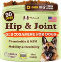 Natural Dog Company Hip & Joint Supplement for Dogs – Supports Mobility, Flexibility & Comfort, Glucosamine, Chondroitin, MSM & Turmeric, Chicken Flavor, 90 Count
