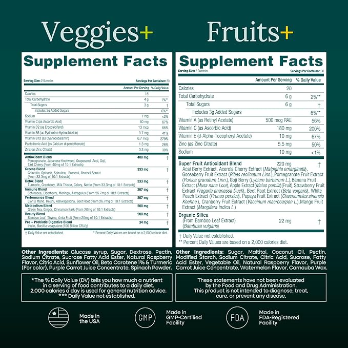 (120 Chews) Moringa Super Greens Gummies – Fruits, Veggies & Herbal Supplements with Mushrooms, Immune & Energy Support, Non-GMO, Vegan, Gluten-Free, Pectin-Based