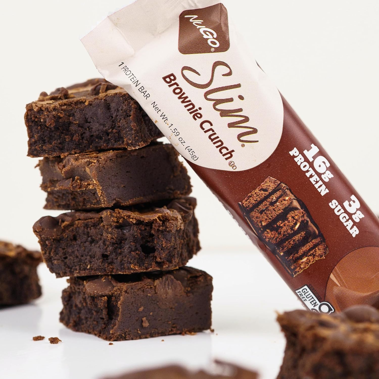 NuGo Slim Variety - Brownie Crunch 12 Bars & Raspberry Truffle 12 Bars, Low Net Carb, Keto Friendly, Gluten Free, 24 Count
