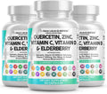 Clean Nutraceuticals Quercetin Zinc Vitamin C Vitamin D Bromelain Elderberry - Lung Immune Support Supplement Adults with Artemisinin, Sea Moss, Echinacea, Allergy Relief (60 Count (Pack of 3))