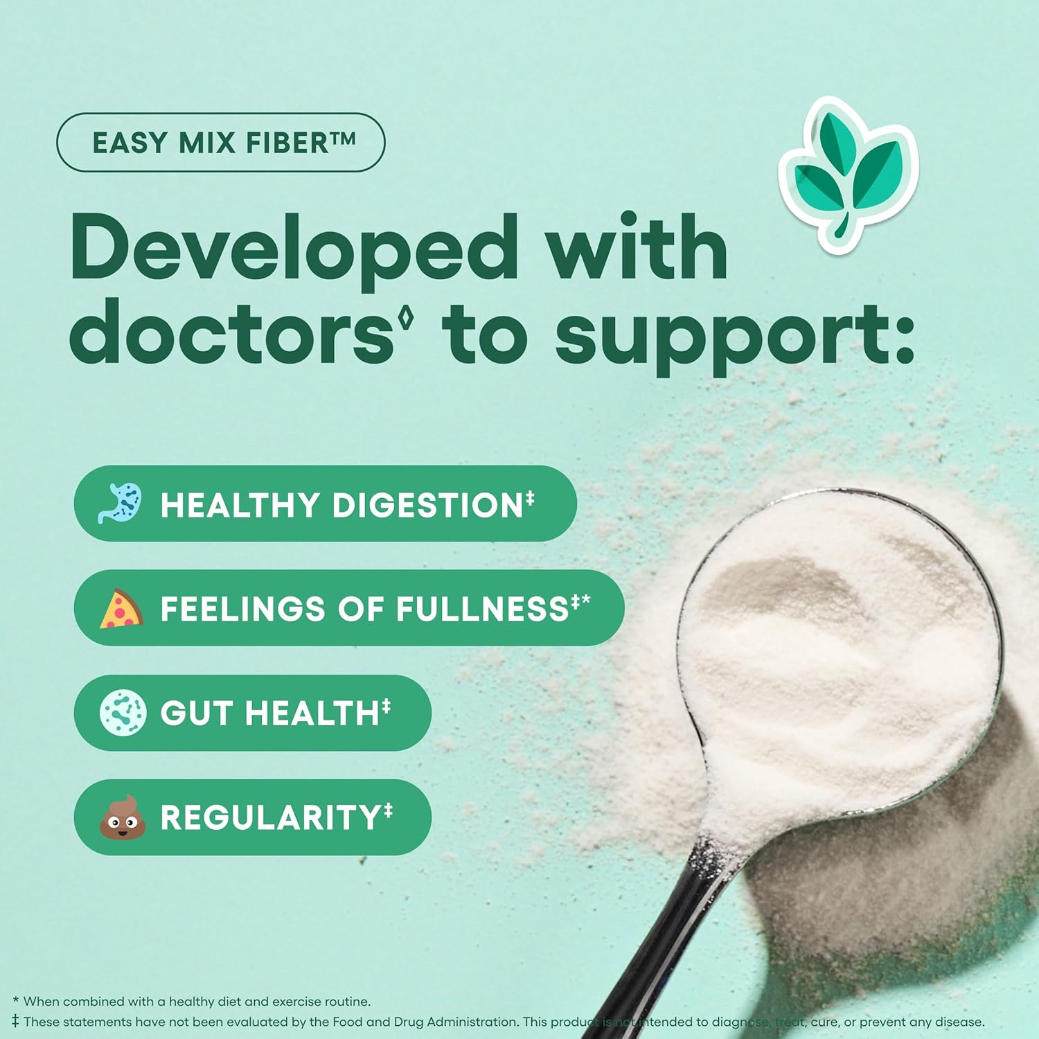 Physician's CHOICE Easy Mix Fiber for Digestive Health & Regularity - No Grit, Sugar Free, & Tasteless - Daily Prebiotic Soluble Fiber Powder Supplement for Women and Men - Unflavored - 7.1oz